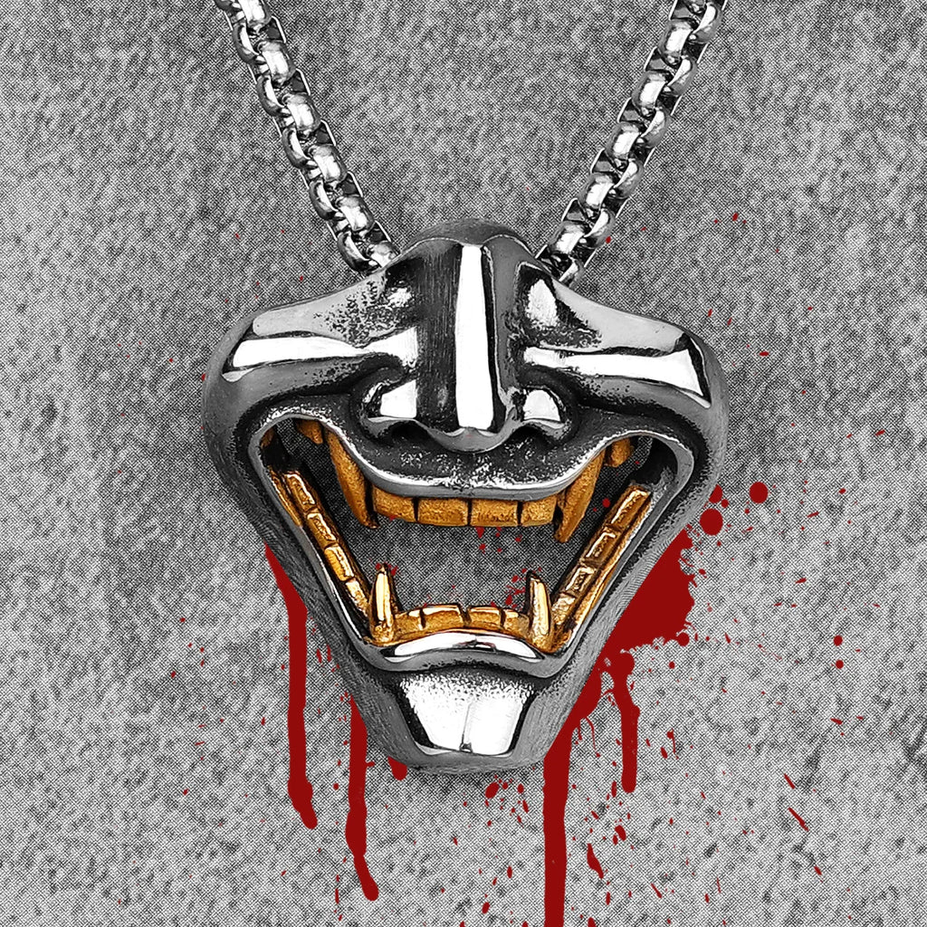 PENDRA Samurai Fangs Demon Steel Necklace