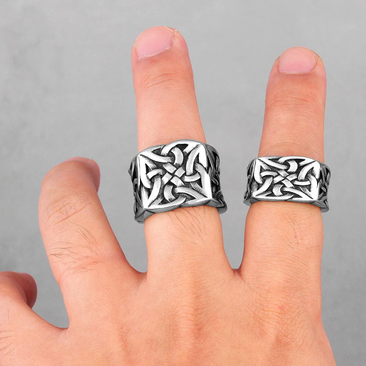 Retro Viking Knot Stainless Steel Mens Rings Punk Simple For Lovers Couple Boyfriend Biker Jewelry Creativity Gift Wholesale