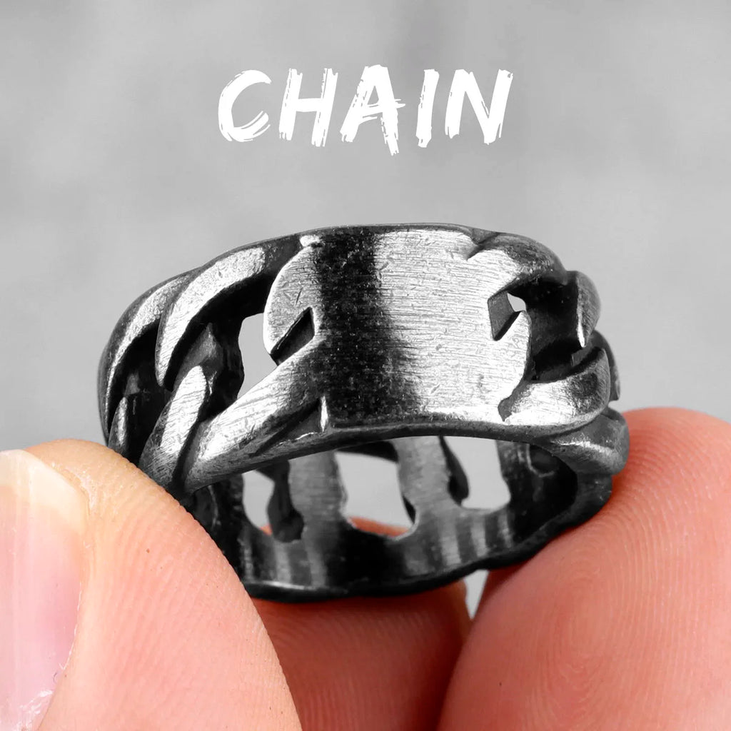 PENDRA Old Weave Cutout Steel Ring