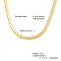 Snake Necklace Men,Gold Color Flat Snakes Chain Necklaces Layering Simple Herringbon Link Choker Men Women Jewelry 38cm - 60cm