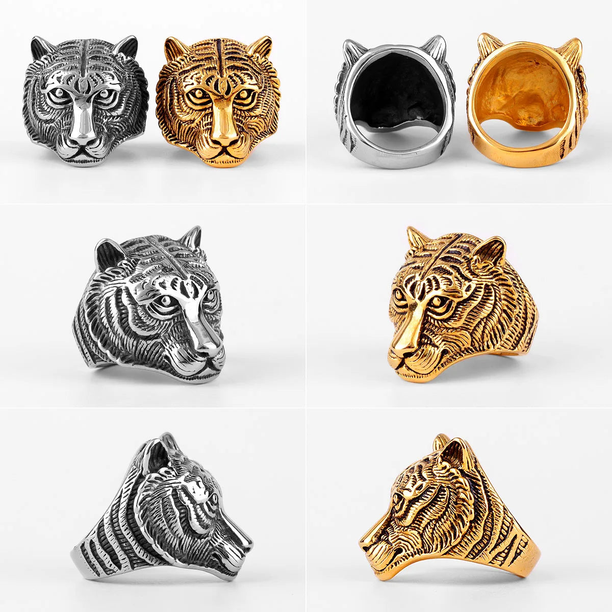 PENDRA Domineering Tiger Animal Steel Ring