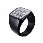 PENDRA MONOGRAM BIKER FANCY Steel Ring