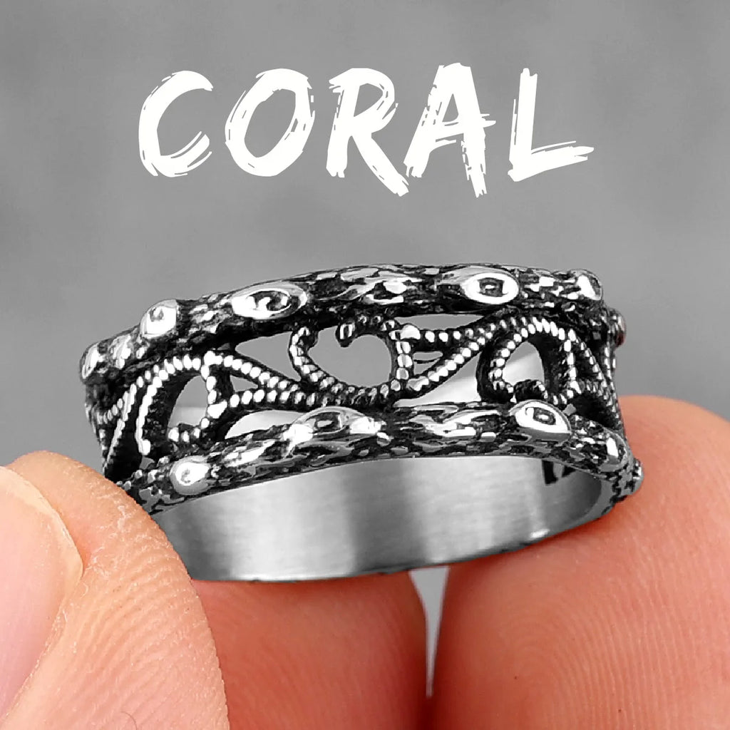 PENDRA Lucky Olive Branch Steel Ring