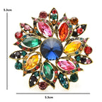 PENDRA Solara Luxury Crystal Sunflower Brooch