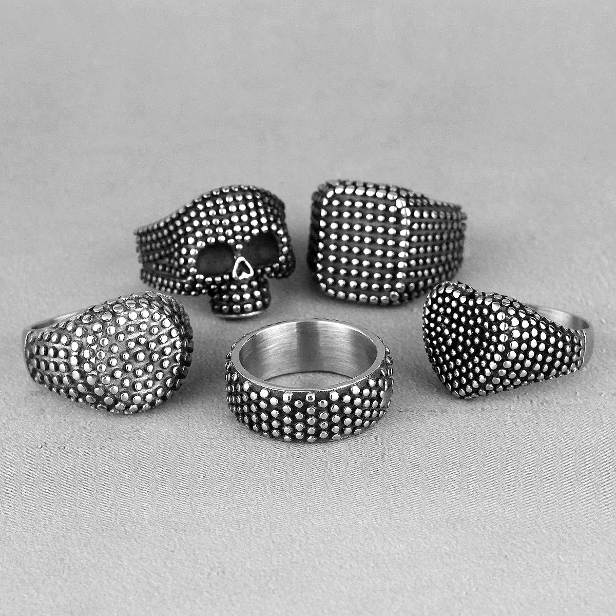 PENDRA Skull Spot Boyfriend Steel Ring