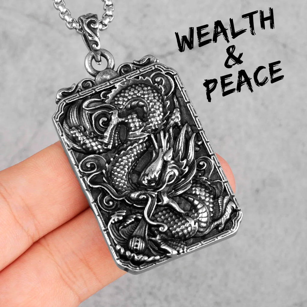 PENDRA Chinese Dragon Good Steel Necklace