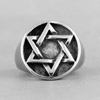 PENDRA Judaism Hexagram Star Steel Ring