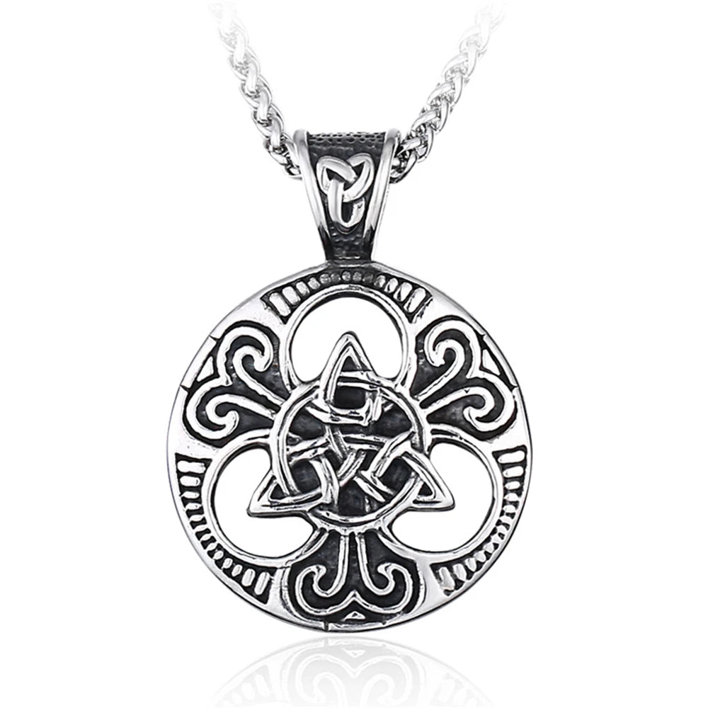 PENDRA Celtic Knot Rune Vegvisir Necklace