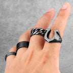 PENDRA Old Weave Cutout Steel Ring