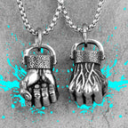 Anger Fist Fitness Long Men Necklaces Pendants Chain Punk for Boyfriend Male Stainless Steel Jewelry Creativity Gift Wholesale