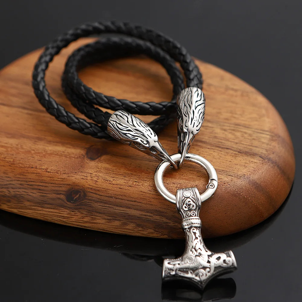 PENDRA Crow Norse Steel Necklace