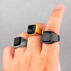 PENDRA Rhinestone Boyfriend Biker Steel Ring