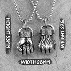 Anger Fist Fitness Long Men Necklaces Pendants Chain Punk for Boyfriend Male Stainless Steel Jewelry Creativity Gift Wholesale