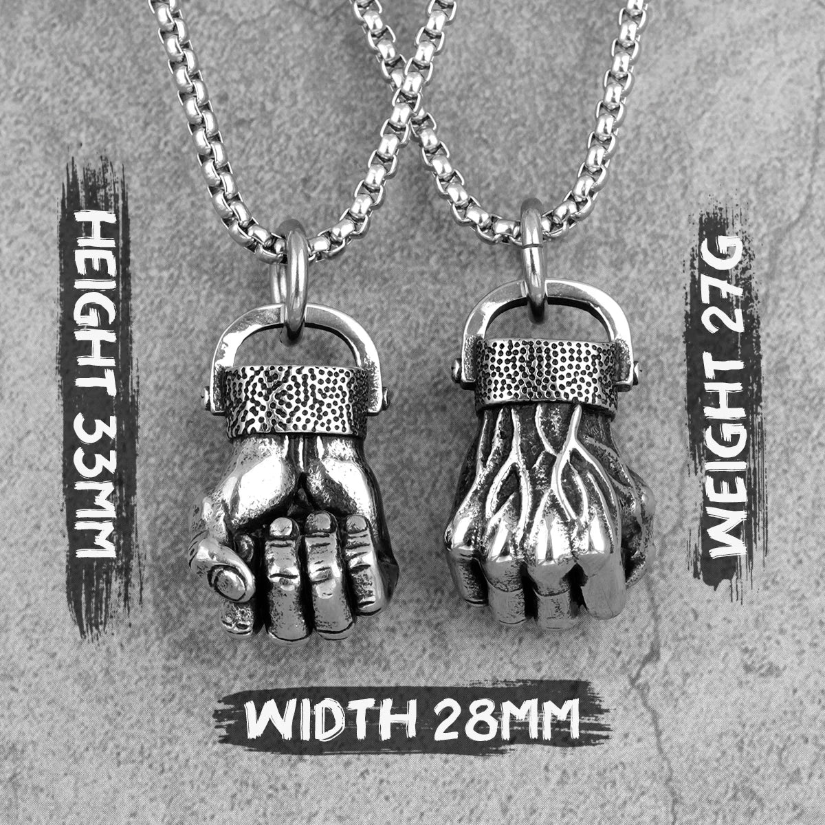 Anger Fist Fitness Long Men Necklaces Pendants Chain Punk for Boyfriend Male Stainless Steel Jewelry Creativity Gift Wholesale