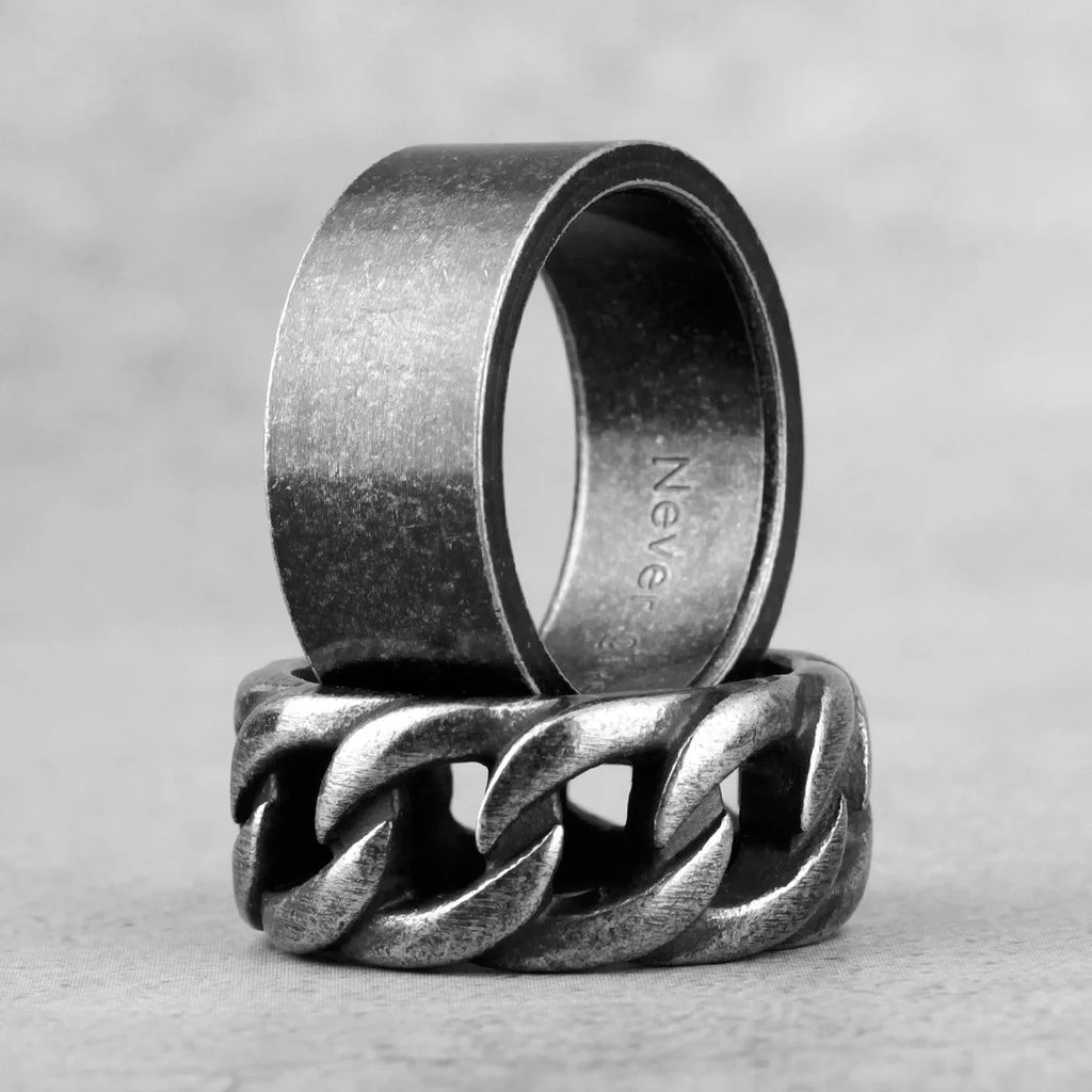 PENDRA Old Round Boyfriend Steel Ring