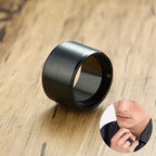 Men Ring 15mm Extra Wide Tube Black Stainless Steel Chunky Band Cigar Rings Male Jewelry Mens Accessories