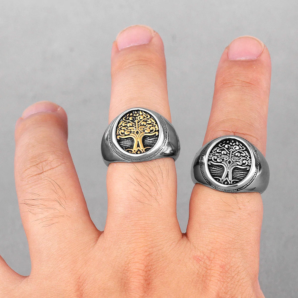 PENDRA Tree Life Nordic Steel Ring