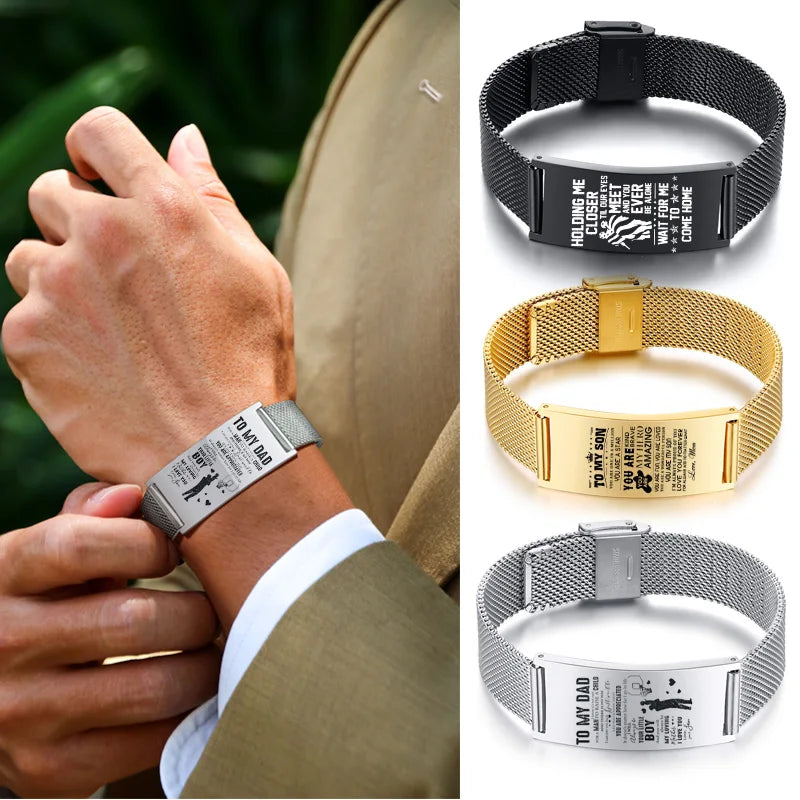Men Bracelet Timeless Nature Of Mesh Watch Bands Bracelet Stainless Steel Classic Wristband Adjustable Personalized Custom