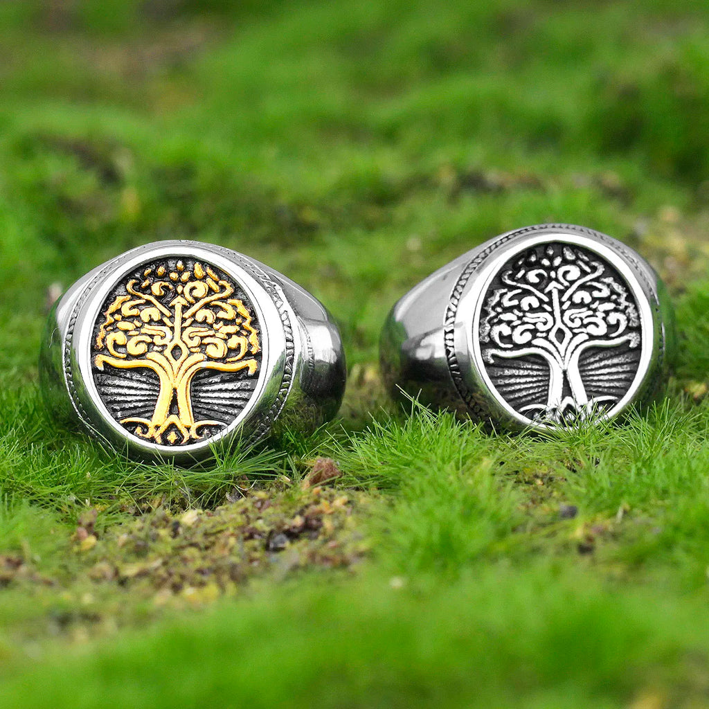 PENDRA Tree Life Nordic Steel Ring