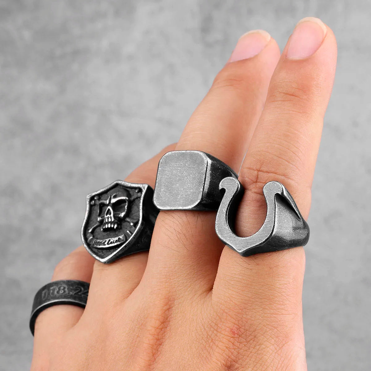 PENDRA Old Biker Steel Ring