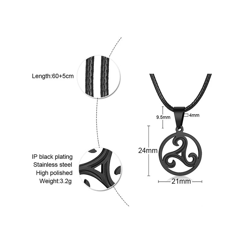 PENDRA Triskelion Spiral Triskele Pendant Necklace