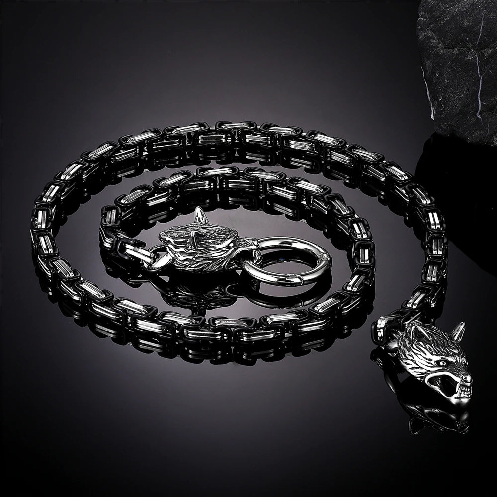 PENDRA Wolf Black Steel Necklace