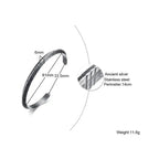 MEN TWISTED C BANGLE WITH SMALL WRIST MOBIUS BRACELET ANTIQUE SILVER COLOR STACKING CUFF BANGLE STAINLESS STEEL UNISEX JEWELRY