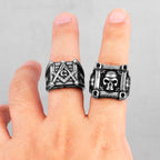 PENDRA Skull Zircon Crystal Steel Ring