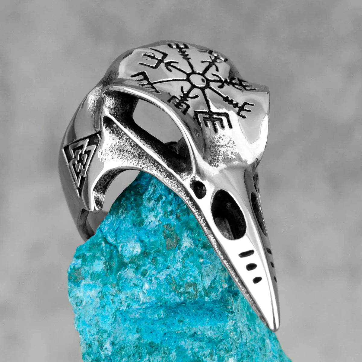 PENDRA Nordic Mythology Crow Steel Ring
