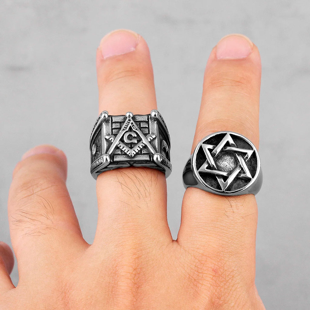 PENDRA Judaism Hexagram Star Steel Ring