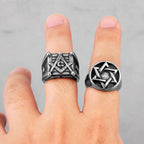 PENDRA Judaism Hexagram Star Steel Ring