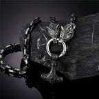 PENDRA Wolf Black Steel Necklace