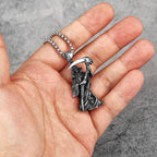 PENDRA Grim Reaper Scythe Steel Necklace