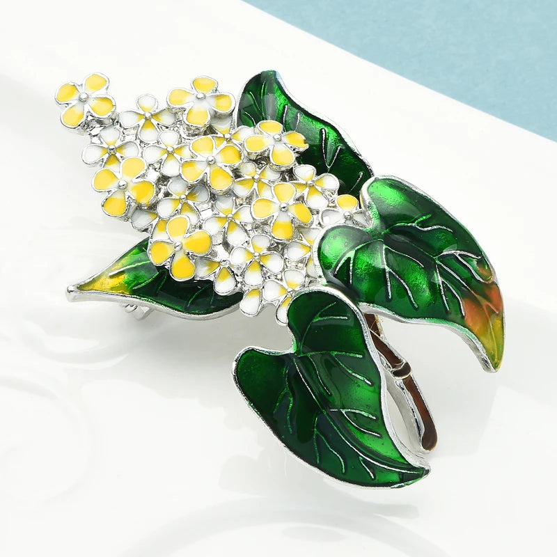 PENDRA Lilacelle Enamel Lilac Flower Brooch