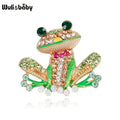 PENDRA Frogglow Rhinestone Frog Brooch
