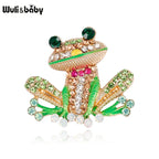 PENDRA Frogglow Rhinestone Frog Brooch