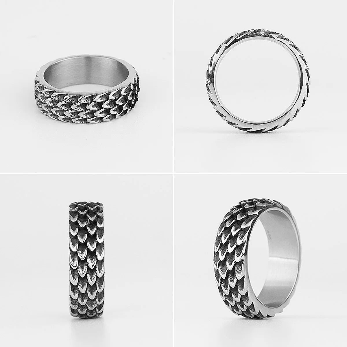 Evil Dragon Scale Stainless Steel Mens Rings Punk Hip Hop Unique For Male Boyfriend Biker Jewelry Creativity Gift Wholesale