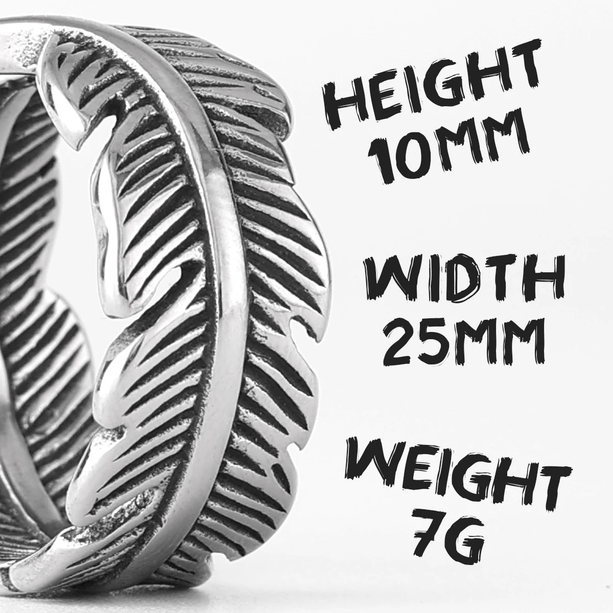 PENDRA Eagle Bird Feather Steel Ring