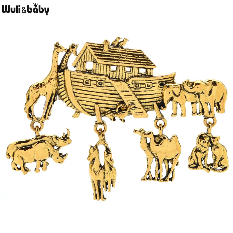 PENDRA Noah's Ark Animal Scene Brooch