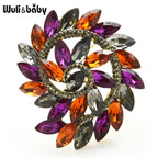 PENDRA Floraspark Big Crystal Flower Brooch