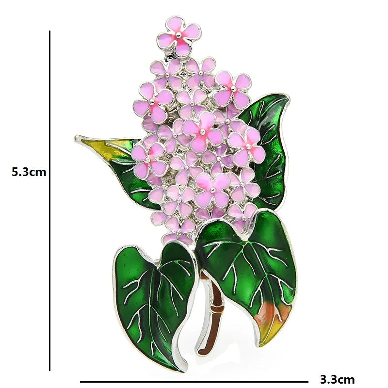 PENDRA Lilacelle Enamel Lilac Flower Brooch