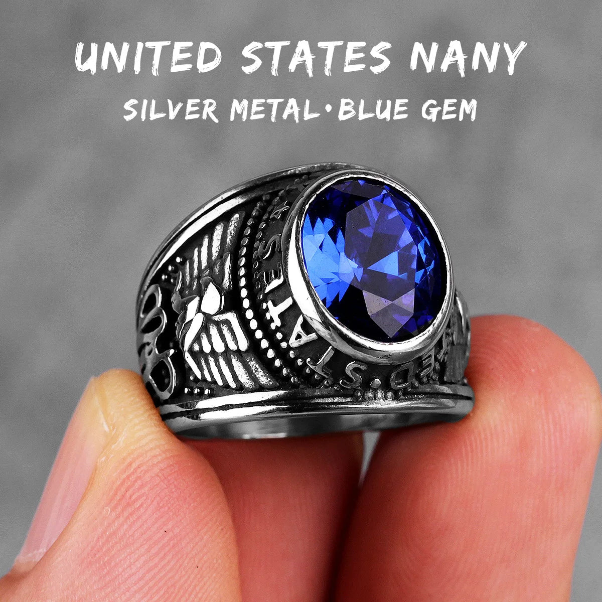 PENDRA Rhinestone United States Punk Ring