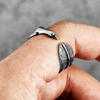 PENDRA Indian Eagle Feathers Steel Ring