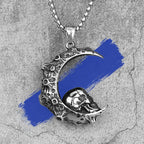 Moon Skull Stainless Steel Men Necklaces Pendants Chain Gothic Punk Unique for Boyfriend Male Jewelry Creativity Gift Wholesale