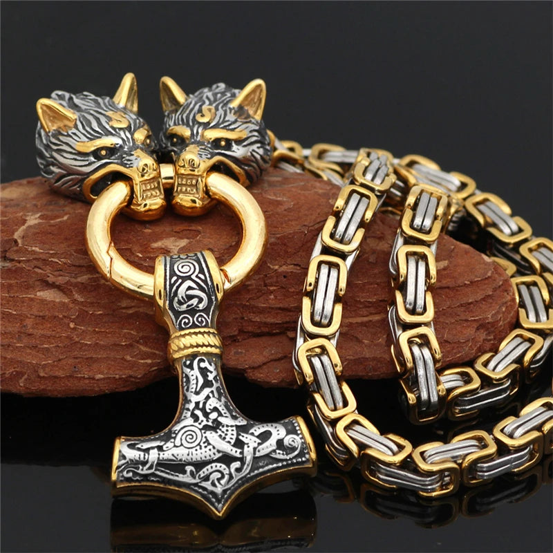 PENDRA Wolf Norse Steel Necklace
