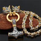 PENDRA Wolf Norse Steel Necklace