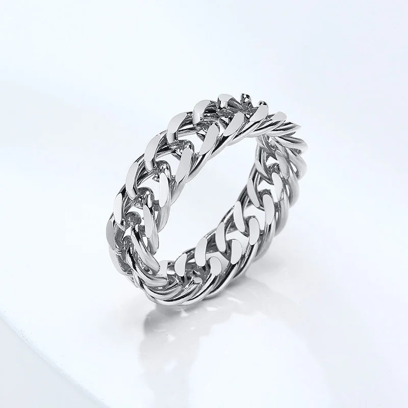 PENDRA Miami Cuban Curb Steel Ring