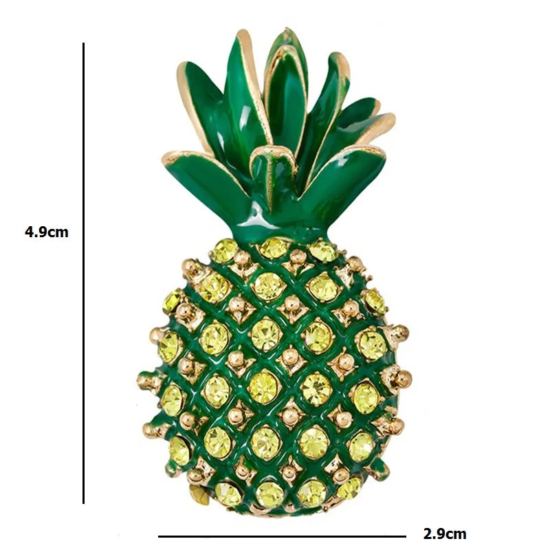 PENDRA Pineapella Rhinestone Pineapple Brooch