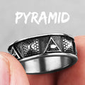 PENDRA Pyramid Moon Sun Steel Ring