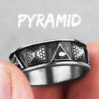 PENDRA Pyramid Moon Sun Steel Ring